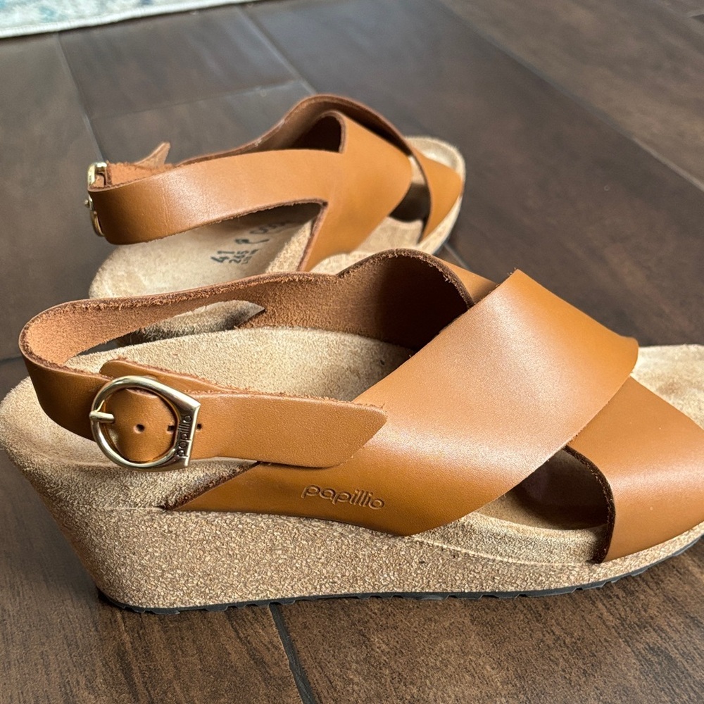 Birkenstock Papillio Samira Tan Cross-Strap Sandals - 41 - Picture 4 of 4